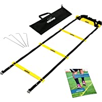 Los mejores  - meiwar Escalera de coordinación de 6 m- juego de escaleras de entrenamiento- agility Ladder con peldaños robustos para…